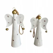 Ozdoby bożonarodzeniowe - ANIOŁ DZWONEK DEKORACJA ŚWIĄTECZNA ANIOŁ Z METALU - miniaturka - grafika 1