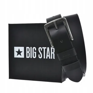 PASEK do spodni SKÓRZANY UNISEX BIG STAR czarny OO675003 +ETUI 70/85cm - Paski - miniaturka - grafika 1