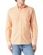 Koszule męskie - Hackett London Męska koszula Citrus Print, 8 alwhite/orange, XL - miniaturka - grafika 1