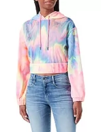 Bluzy damskie - libbi Damska bluza z kapturem 23930101, różowa, wielokolorowa, L, Różowy, wielokolorowy, L - miniaturka - grafika 1