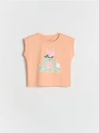 Bluzki dla niemowląt - Reserved - T-shirt z nadrukiem - pomarańczowy - miniaturka - grafika 1