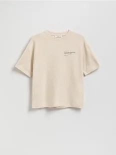 Reserved - T-shirt oversize - beżowy - Koszulki dla chłopców - miniaturka - grafika 1