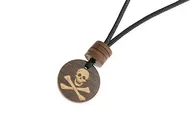 Wisiorki - Wisiorek Czaszka Drewnian Jolly Roger Brąz - miniaturka - grafika 1