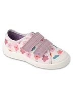 Kapcie damskie - Dziewczęce kapcie kwiatki białe Befado r.30 - miniaturka - grafika 1