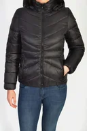 Kurtki damskie - WRANGLER SHORT PUFFER BLACK KURTKA PIKOWANA Z KAPTUREM - miniaturka - grafika 1