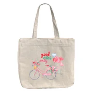 Torby i wózki na zakupy - Torba na Dzień Matki – Prezent dla Mamy Ekologiczna do pracy, z podszewką, na ramię, kwiaty - miniaturka - grafika 1