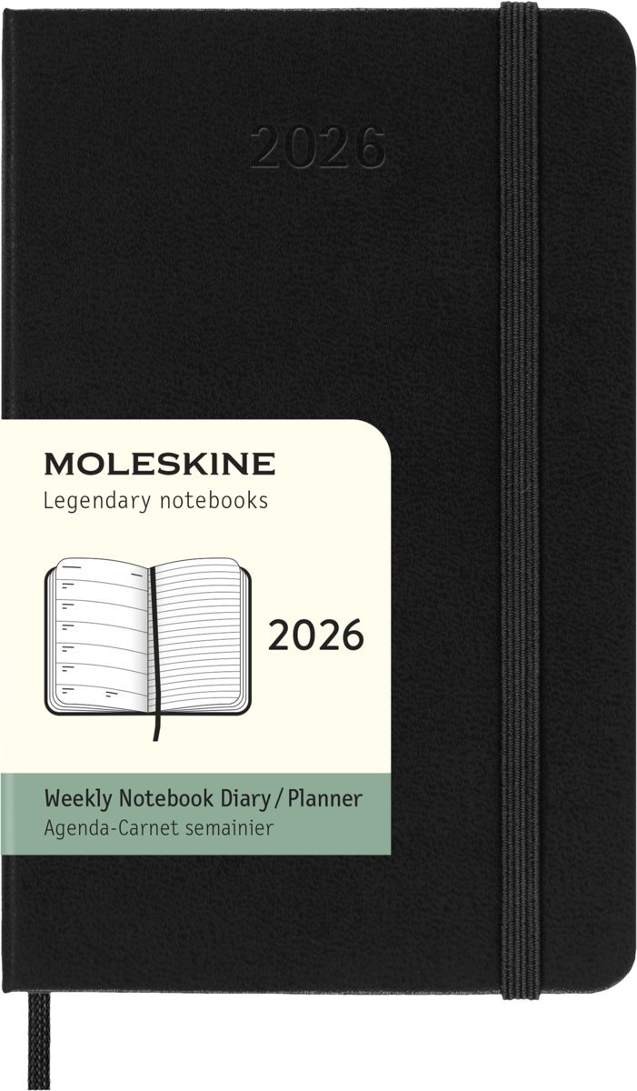 MOLESKINE kalendarz 2026 CZARNY POCKET WEEKLY HARD TYGODNIOWY (9x14)