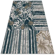 Dywany - Modny winylowy dywan Kwiaty i linie 140x210 cm - miniaturka - grafika 1