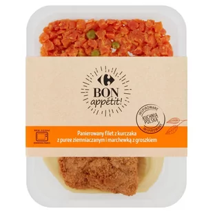 Carrefour Bon appétit Filet z kurczaka z puree ziemniaczanym i marchewką z groszkiem 400 g - Szybkie dania obiadowe - miniaturka - grafika 1