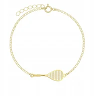 Bransoletki - Pozłacana Bransoletka Rakieta do squasha DEDY - miniaturka - grafika 1