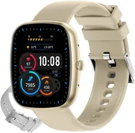 Smartwatch - Gravity GT18-8 Beżowy, biały - miniaturka - grafika 1