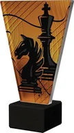 Gry planszowe - Victoria Sport Monochromatyczne trofeum szklane na podstawie marmurowej - SZACHY - miniaturka - grafika 1