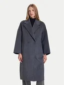 Płaszcze damskie - ViCOLO Płaszcz wełniany TF0003 Szary Regular Fit - miniaturka - grafika 1