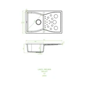 Zlewozmywaki - Laveo Molokin Zlewozmywak granitowy jednokomorowy 50x80 cm beż SPO_411T - miniaturka - grafika 1