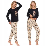 Piżamy damskie - Modna PIŻAMA DAMSKA Dwuczęściowa Długi Rękaw i Spodnie Wygodna MORAJ XL - miniaturka - grafika 1