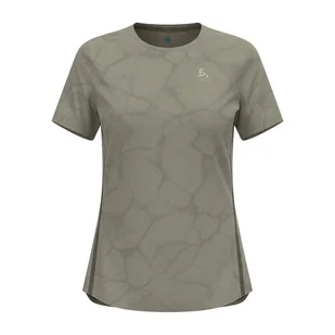 Damska koszulka do biegania Odlo Zeroweight Engineered Chill-Tec agate gray melange - S - Koszulki sportowe damskie - miniaturka - grafika 1