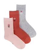 Skarpetki dla dzieci - Skarpety dziewczęce skarpetki dziecięce długie kwiatek 3PAK 39-41 YOCLUB - YoClub - miniaturka - grafika 1