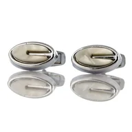 Spinki do mankietów i krawatów - Spinki do mankietów klasyczne masa perłowa EM 23 - EM Men's Accessories - miniaturka - grafika 1