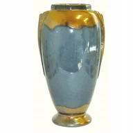 Wazony i flakony - Wazon Ceramiczny Niebiesko-Złoty Wys. 30cm - miniaturka - grafika 1