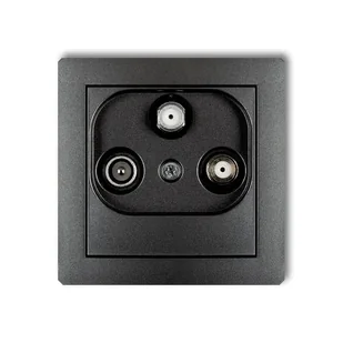 Gniazdo abonenckie grafit 2xSAT+TV 11DGSN DECO KARLIK - Gniazdka elektryczne - miniaturka - grafika 1