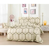 Pościel - Kremowa jednoosobowa pościel z mikrosatyny 6 elementów 140x200 cm Carter – My House - miniaturka - grafika 1