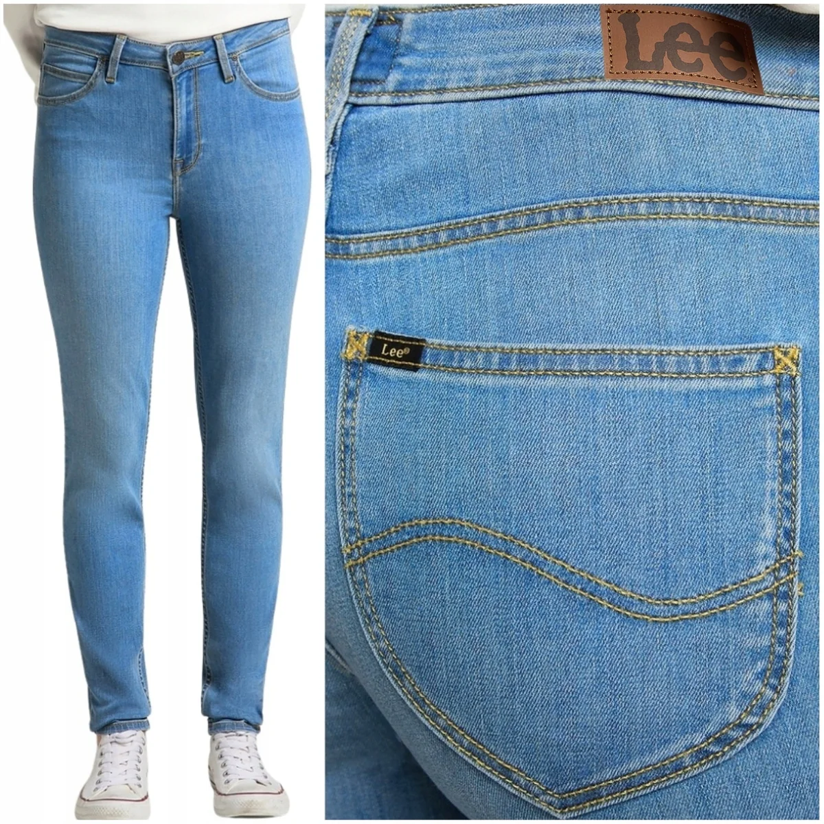 Lee Scarlett High Feature wysokie damskie spodnie jeansowe rurki W29 L33