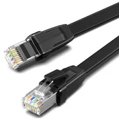 Kable miedziane - Ugreen UGREEN NW134 Płaski kabel sieciowy z metalowymi wtyczkami Ethernet RJ45 Cat.8 U/FTP 3m czarny 10982 - miniaturka - grafika 1