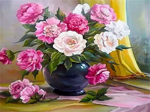 Haft Diamentowy Pastelowe Piwonie 40x50 - Dekoratorstwo Haft Diamentowy Pastelowe Piwonie 40x50 - Dekoratorstwo - miniaturka - grafika 1