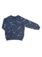 Bluzy dla chłopców - Chłopięca bluza dresowa w plamki granatowa Nicol,r.92 - miniaturka - grafika 1