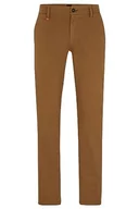 Spodenki męskie - BOSS Męskie spodnie Schino-Slim D Slim-Fit z elastycznej satyny bawełnianej, jasnobeżowe 32/30, jasny beż, 32W / 30L - miniaturka - grafika 1