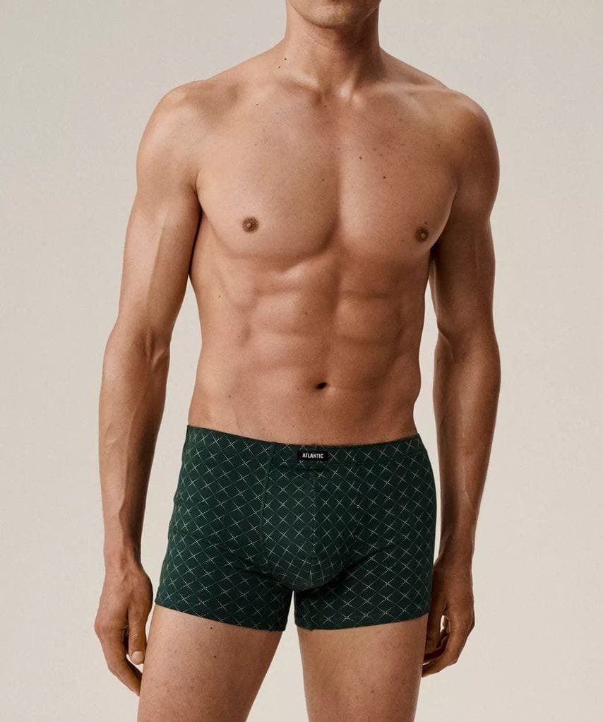SZORTY ATLANTIC 3MH-216 JZ25 GRA/ZIECC/SZM (kolor granat- zielony ciemny- szary melanż, rozmiar L)