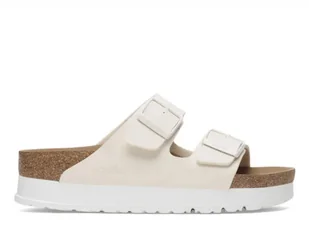 Klapki damskie Birkenstock 1029127 ARIZONA FLEX PLATFORM BFNARROW Beżowe - Klapki i japonki damskie - miniaturka - grafika 1