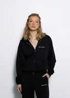 Bluzy damskie - Bluza rozpinana team blush czarna - miniaturka - grafika 1