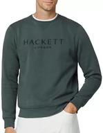 Bluzy męskie - Hackett London Męska bluza Heritage Crew, Zielony (ciemnozielony), S - miniaturka - grafika 1