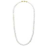 Naszyjniki męskie - Męski perłowy naszyjnik perły hodowane z pozłacanym zapięciem unisex - Manoki - miniaturka - grafika 1