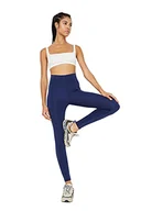 Spodnie damskie - Trendyol Navy Blue Sports Tights Damskie spodnie do jogi, Granatowy, S - miniaturka - grafika 1