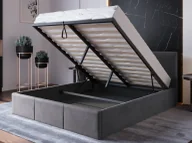 Łóżko tapicerowane z pojemnikiem 120x200 TOP line 7 Velvet Grafitowy