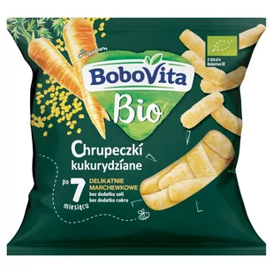 Bobovita BOBOVITA BIO Chrupeczki kukurydzianko - marchewkowe 20g - Przekąski dla dzieci - miniaturka - grafika 1