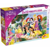 Puzzle - Lisciani Giochi 86566 Disney Supermaxi 2 x 12 Princess Puzzle dla dzieci, wielokolorowe 86566 - miniaturka - grafika 1