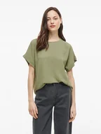 Koszulki i topy damskie - Vila Koszulka w kolorze khaki - miniaturka - grafika 1