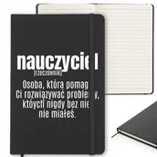 Notesy i bloczki - NOTES Z GUMKĄ Czarny 96 Stron Dla Nauczyciela NAUCZYCIEL (RZECZOWNIK) Wzory - miniaturka - grafika 1
