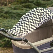 Akcesoria do wózków - Sango Trade ŻAGIEL PRZECIWSŁONECZNY - Czarne zygzaki - miniaturka - grafika 1