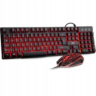 Rii Zestaw Klawiatury i Myszy Gamingowej z Podświetleniem LED QWERTZ - Zestawy myszka + klawiatura - miniaturka - grafika 1