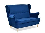 Sofy i kanapy - SOFKA TAPICEROWANA DWUOSOBOWA MALMO GRANAT WELUR - PODSTAWA BUK - miniaturka - grafika 1