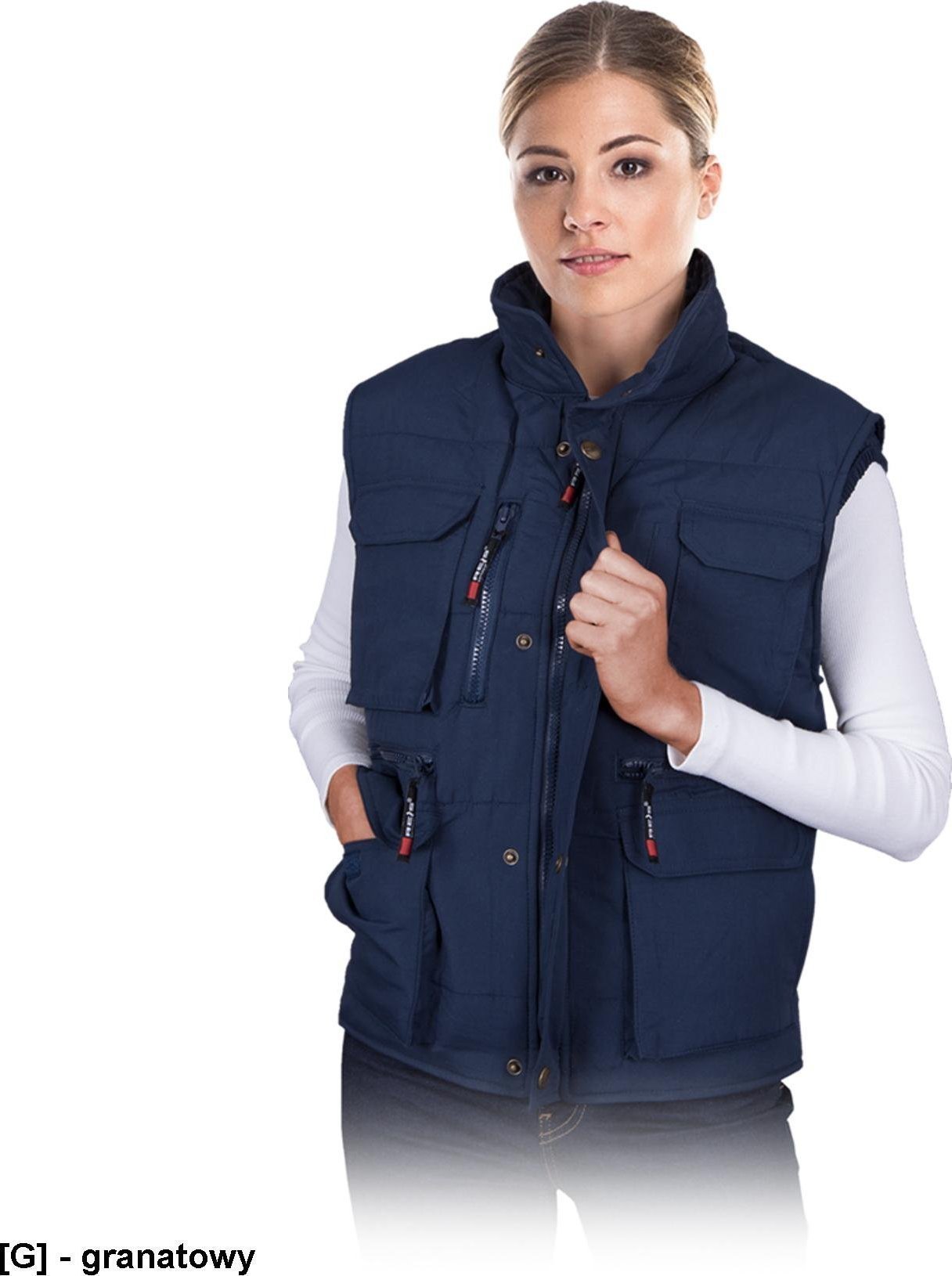 BEZRĘKAWNIK OCHRONNY OCIEPLANY REIS KORMORAN; GRANATOWY (XL)