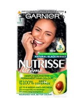 Farby do włosów i szampony koloryzujące - Farba do włosów Garnier Nutrisse Crème Nourishing Color 1 Black 60 ml (3600541375673) - miniaturka - grafika 1