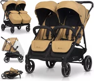 WÓZEK BLIŹNIACZY LUB ROK PO ROKU EUROCART DOBLO DLA BLIŹNIĄT DO 46KG FOLIA CAMEL