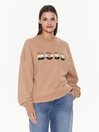 Bluzy damskie - Boss Bluza Ecomy 50485251 Brązowy Oversize - miniaturka - grafika 1