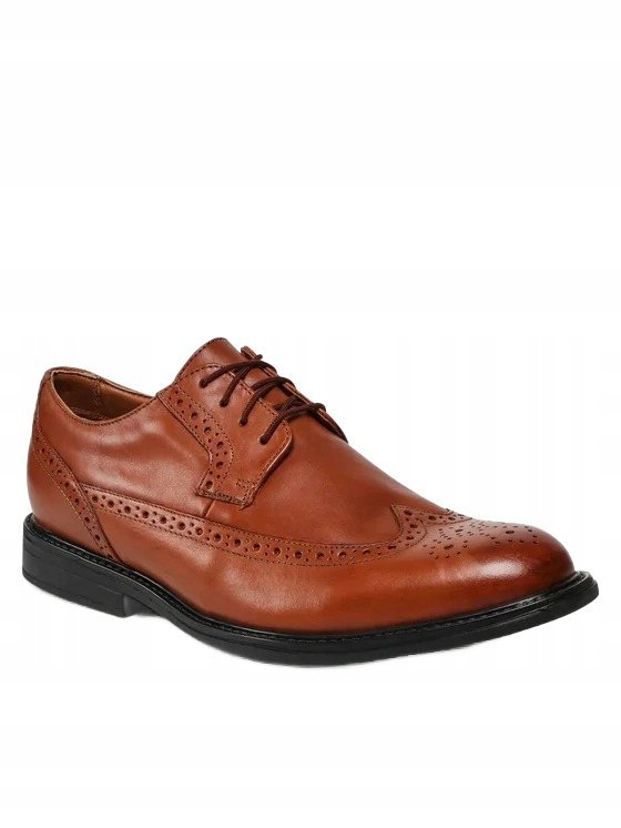 CLARKS BRĄZOWE PÓŁBUTY MĘSKIE ZE SKÓRY NATURALNEJ 44,5 3EA