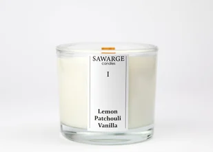 Świeca Zapachowa Sojowa 200g/Wanilia Paczula Cytryna, drewniany knot, 40h/Sawarge Candles - Świece - miniaturka - grafika 1